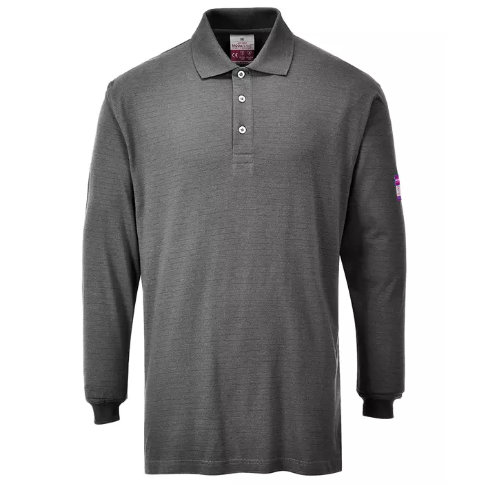Portwest FR long-sleeved polo shirt, Grey, large image number 0