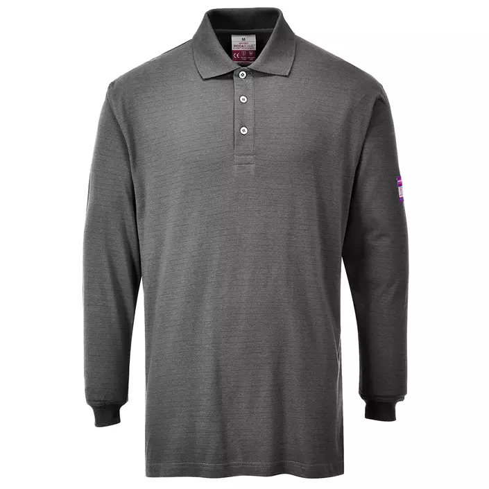 Portwest FR long-sleeved polo shirt, Grey, large image number 0
