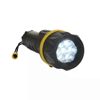Portwest 7 LED Gummi Taschenlampe, Schwarz/Gelb
