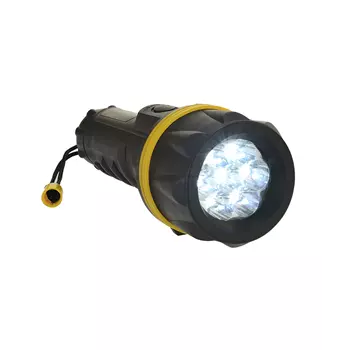 Portwest 7 LED gummi ficklampa, Svart/Gul