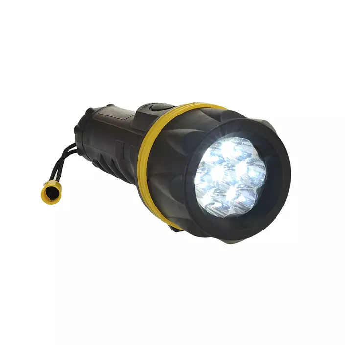 Portwest 7 LED Gummi Taschenlampe, Schwarz/Gelb, large image number 0