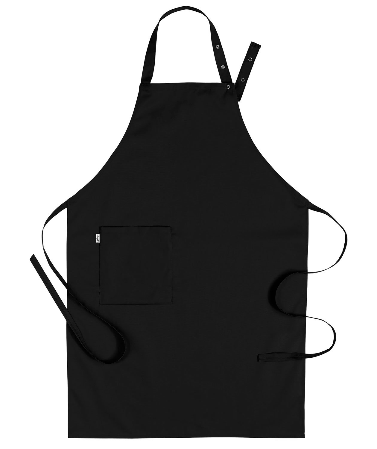 Segers 4579 bib apron with pocket, Black, Black, swatch