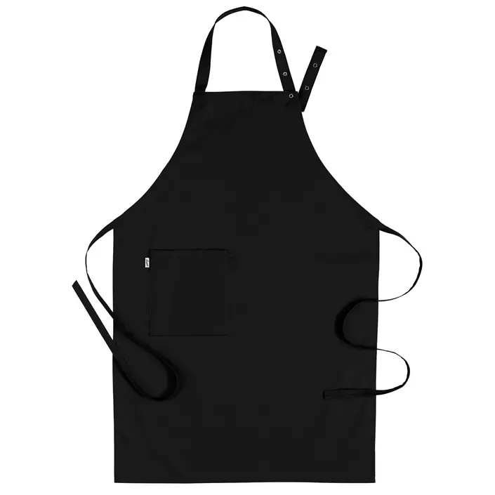 Segers 4579 bib apron with pocket, Black, Black, large image number 0