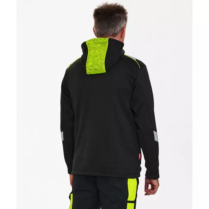 Engel Cargo cardigan, Sort/Gul, large image number 3