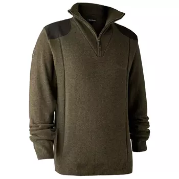 Deerhunter Sheffield knitted pullover with half zip, Cypress