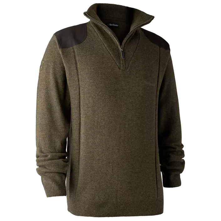Deerhunter Sheffield knitted pullover with half zip, Cypress, large image number 0