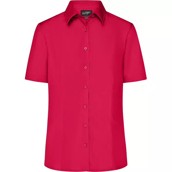James & Nicholson kortermet Modern fit dameskjorte, Rød, large image number 0