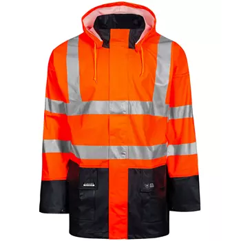 Lyngsøe PU rain jacket, Hi-vis Orange/Marine