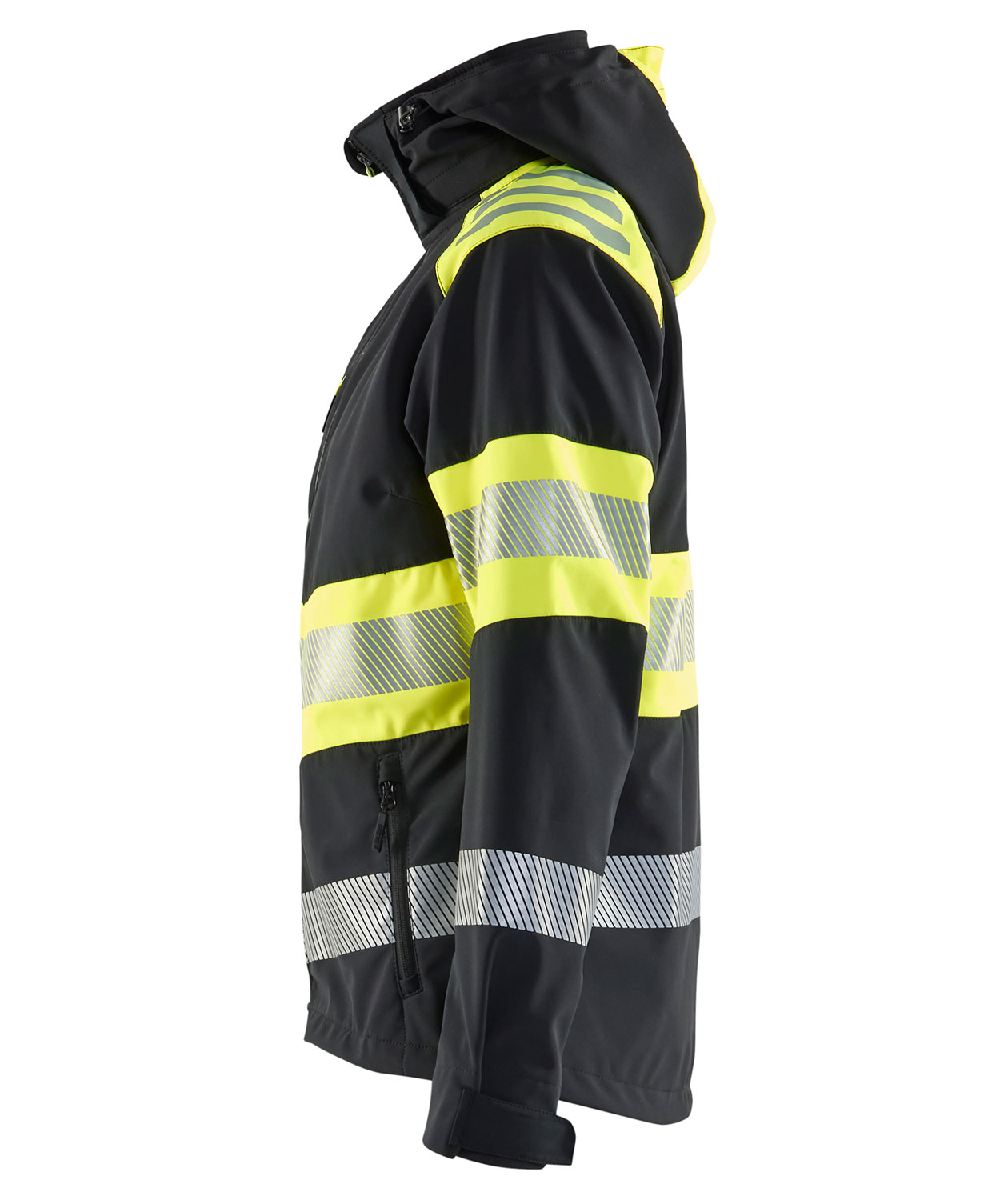 Bl&aring;kl&auml;der dame softshelljakke, Sort/Hi-Vis Gul, large image number 3