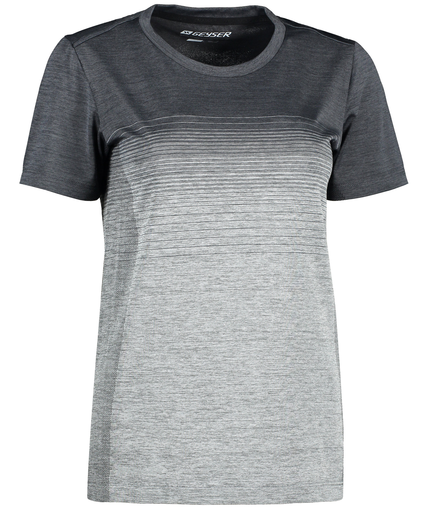 GEYSER seamless striped women's T-shirt, Anthracite melange