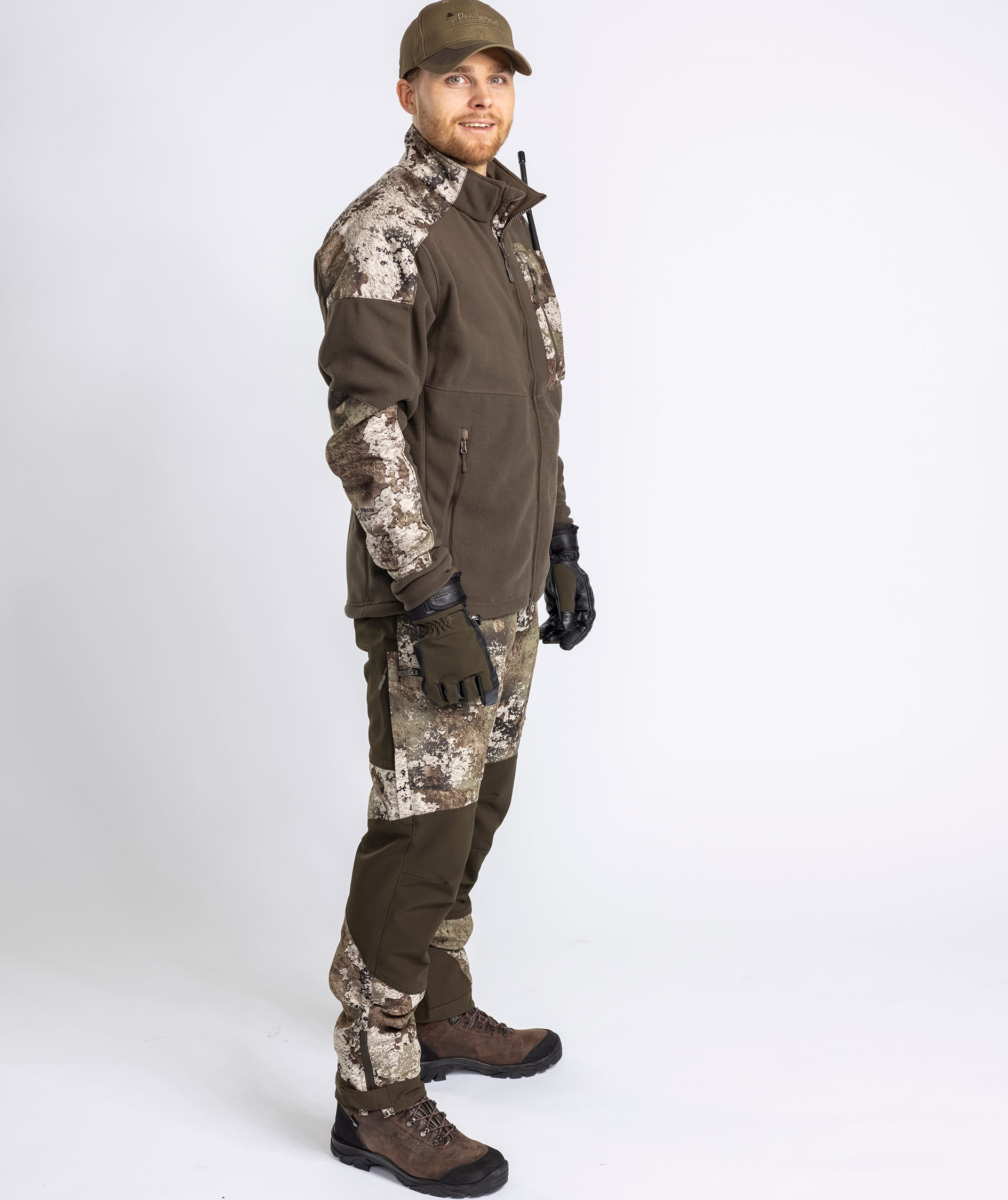 Pinewood&nbsp;Sm&aring;land Hunters Camou fleecejakke, Hunting Brown/Strata, large image number 7