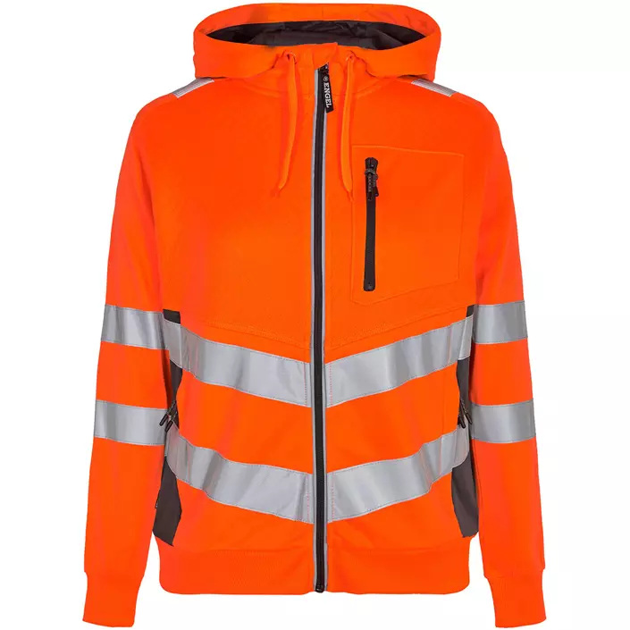 Engel Safety Damen Kapuzensweatshirt, Hi-vis orange/Grau, large image number 0