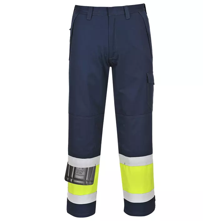 Portwest Modaflame work trousers, Marine/Hi-Vis yellow, large image number 0