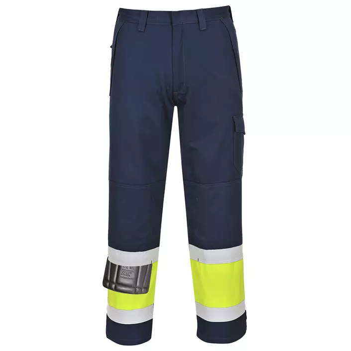 Portwest Modaflame work trousers, Marine/Hi-Vis yellow, large image number 0