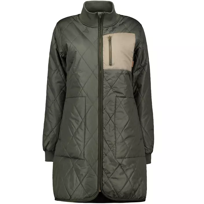 Westborn lang dame termojakke, Dusty Olive, large image number 0