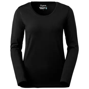 South West Lily organic long-sleeved women's T-shirt, Black
