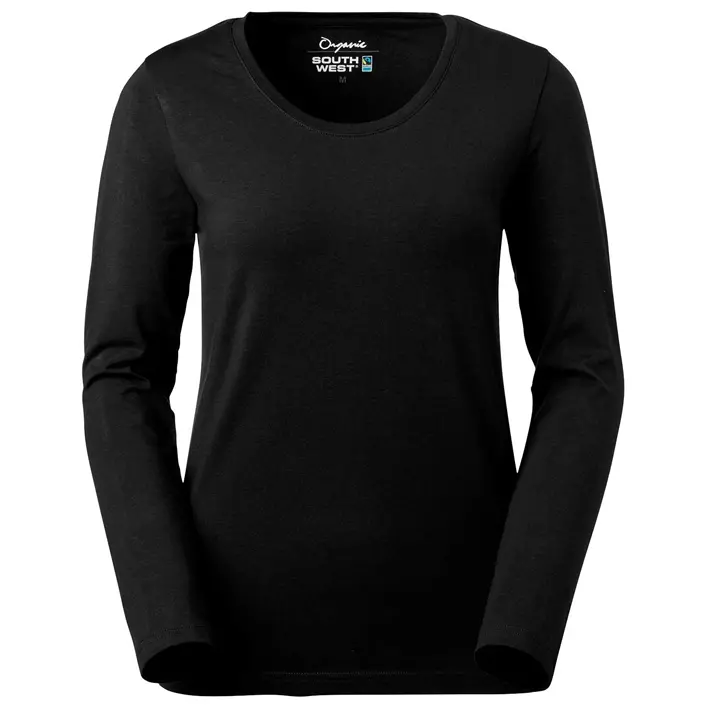 South West Lily organic long-sleeved women's T-shirt, Black, large image number 0