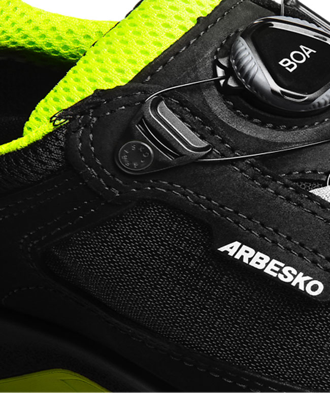 Arbesko Ume&aring; 935 safety shoes S1P, Black/Lime, large image number 2