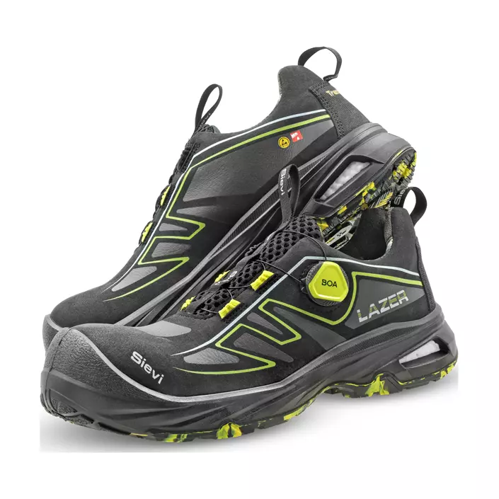 Sievi Lazer Roller+ sikkerhedssko S3, Sort/Gul, large image number 2