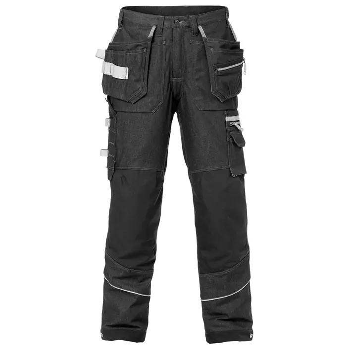 Fristads Gen Y denim hantverksbyxa 2131 full stretch, Svart, large image number 0