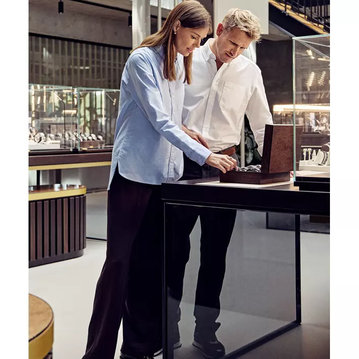 Seven Seas Oxford lang Modern fit dameskjorte, Lys Blå, large image number 5