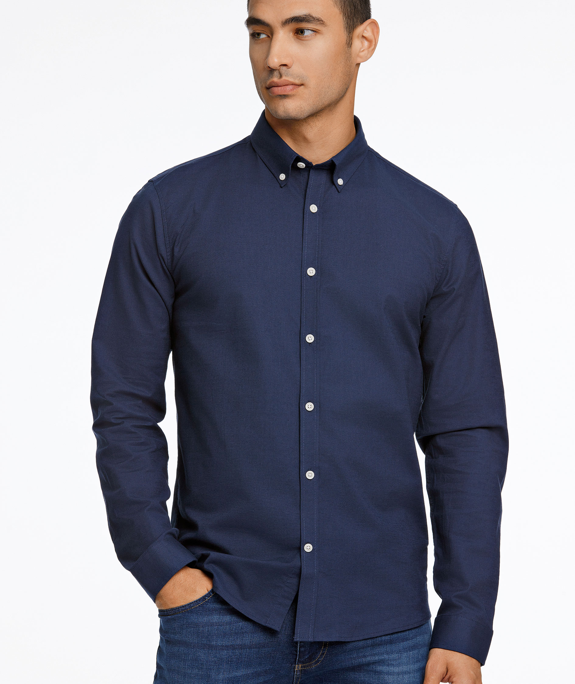 Lindbergh Oxford Superflex Hemd, Navy Mix, large image number 5