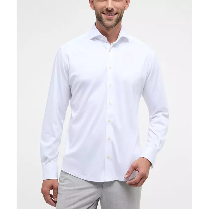 Eterna Soft Tailoring Jersey Modern fit skjorta, White, large image number 1