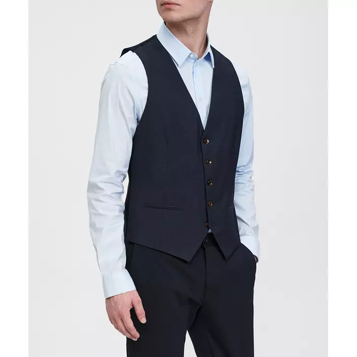 Sunwill Weft Stretch Modern fit vest, Navy, large image number 3