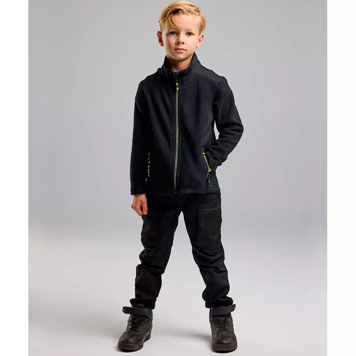 Blåkläder fleecetröja till barn, Svart/Varselgul, large image number 1