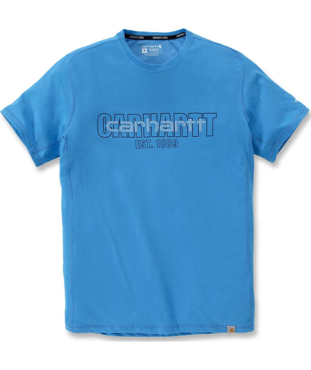Carhartt Force Logo Graphic T-shirt, Engineer Blue Heather