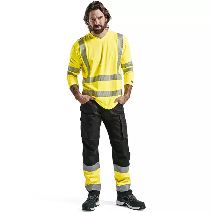 Blåkläder arbeidsbukse, Svart/Hi-Vis Gul, large image number 1