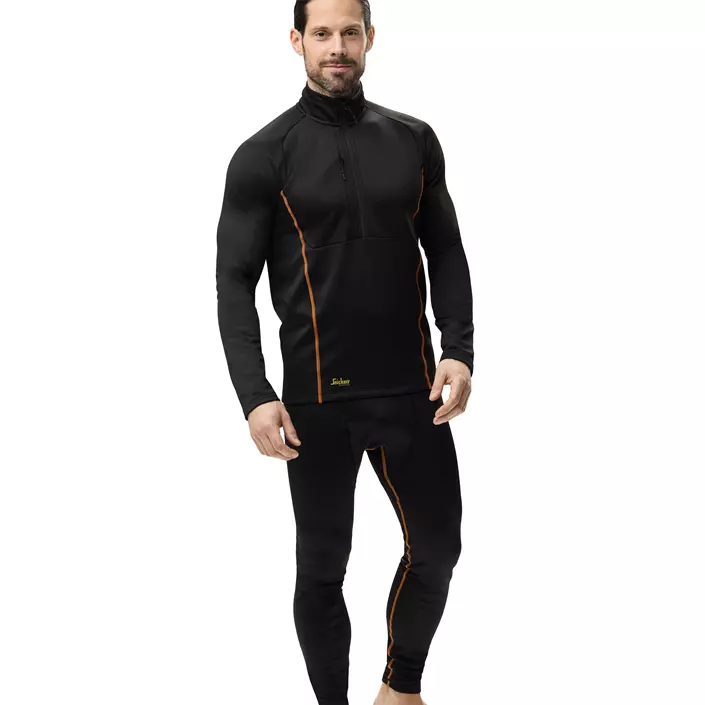 Snickers langærmet uld termoundertrøje, Black, large image number 6