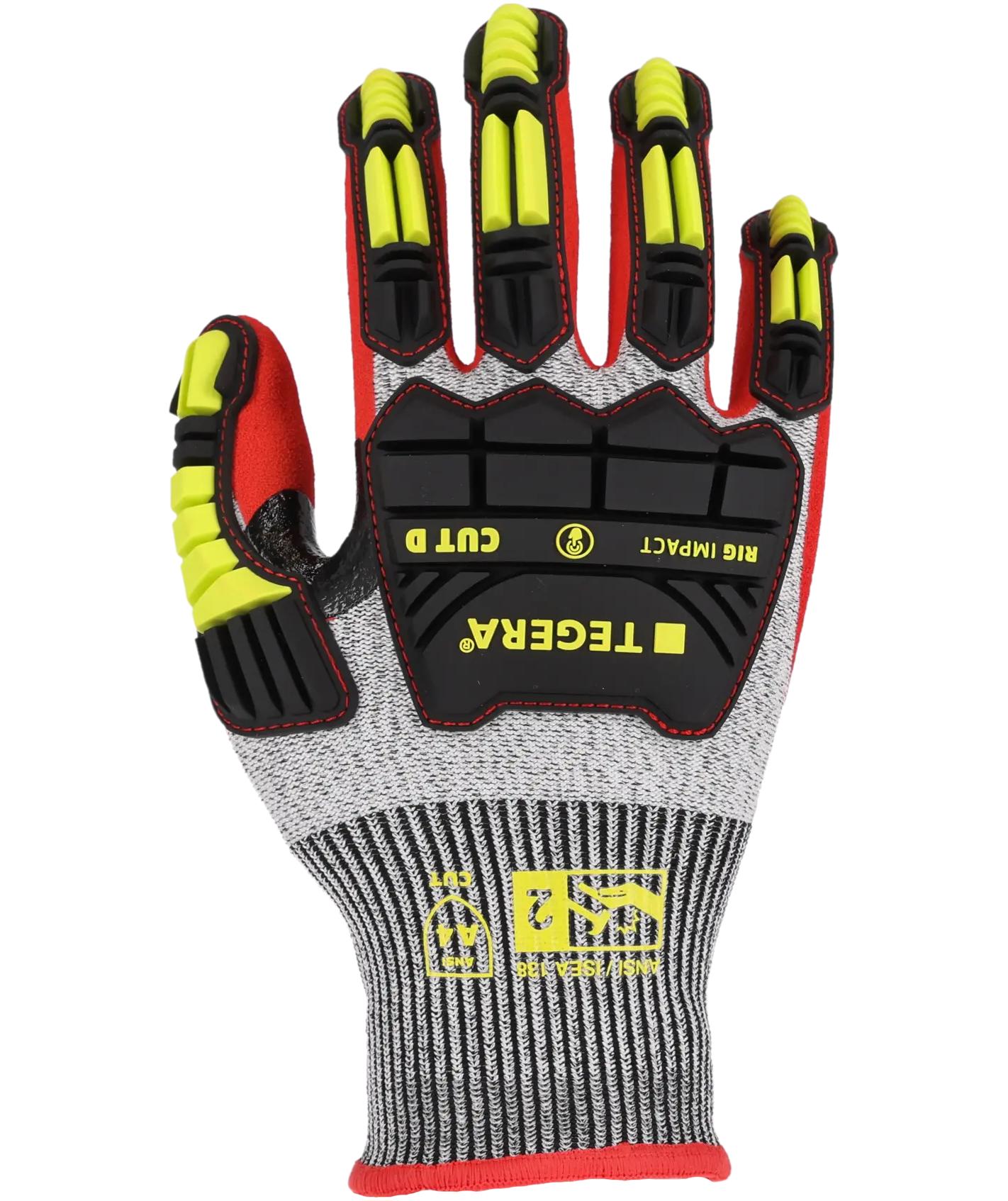Tegera 422 Rig Impact cut resistant gloves Cut D, Black/Red