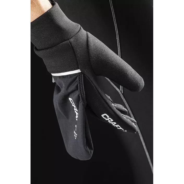 Craft Hybrid Weather gloves, Black, large image number 1