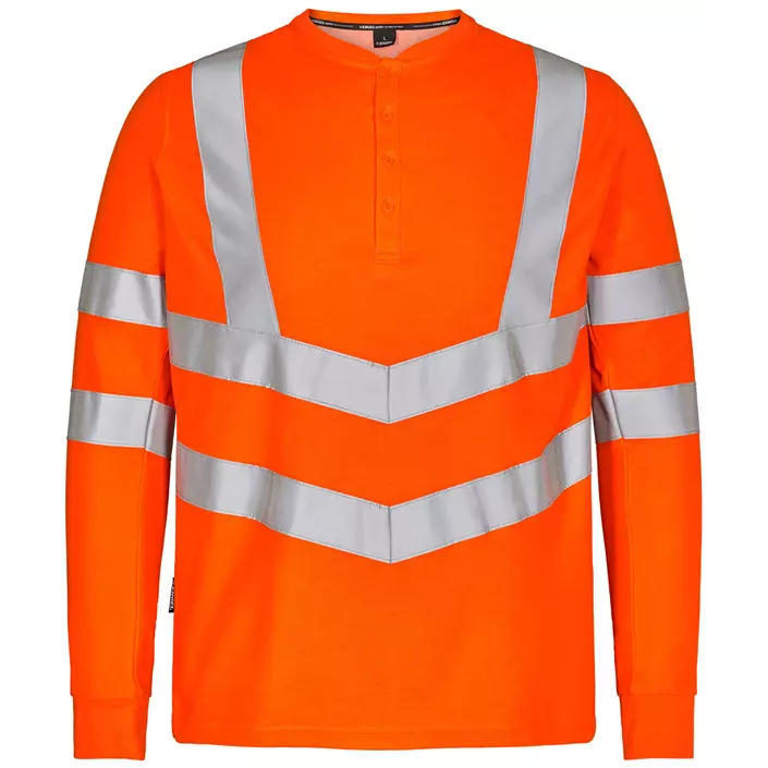 Engel Safety långärmad Grandad  T-shirt, Varsel Orange, large image number 0