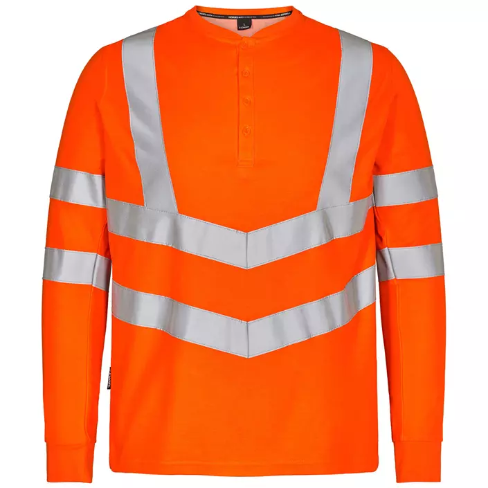 Engel Safety långärmad Grandad  T-shirt, Varsel Orange, large image number 0