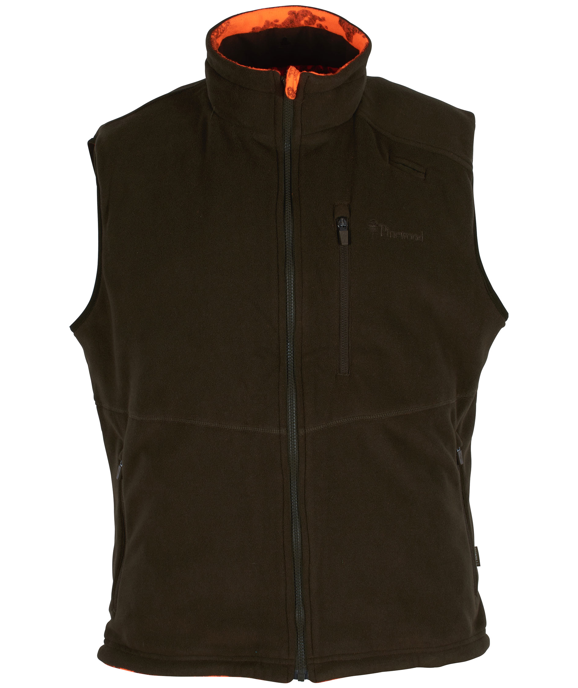 Pinewood&nbsp;Sm&aring;land vendbar fleecevest, Strata Blaze/Jagtgr&oslash;n, large image number 3