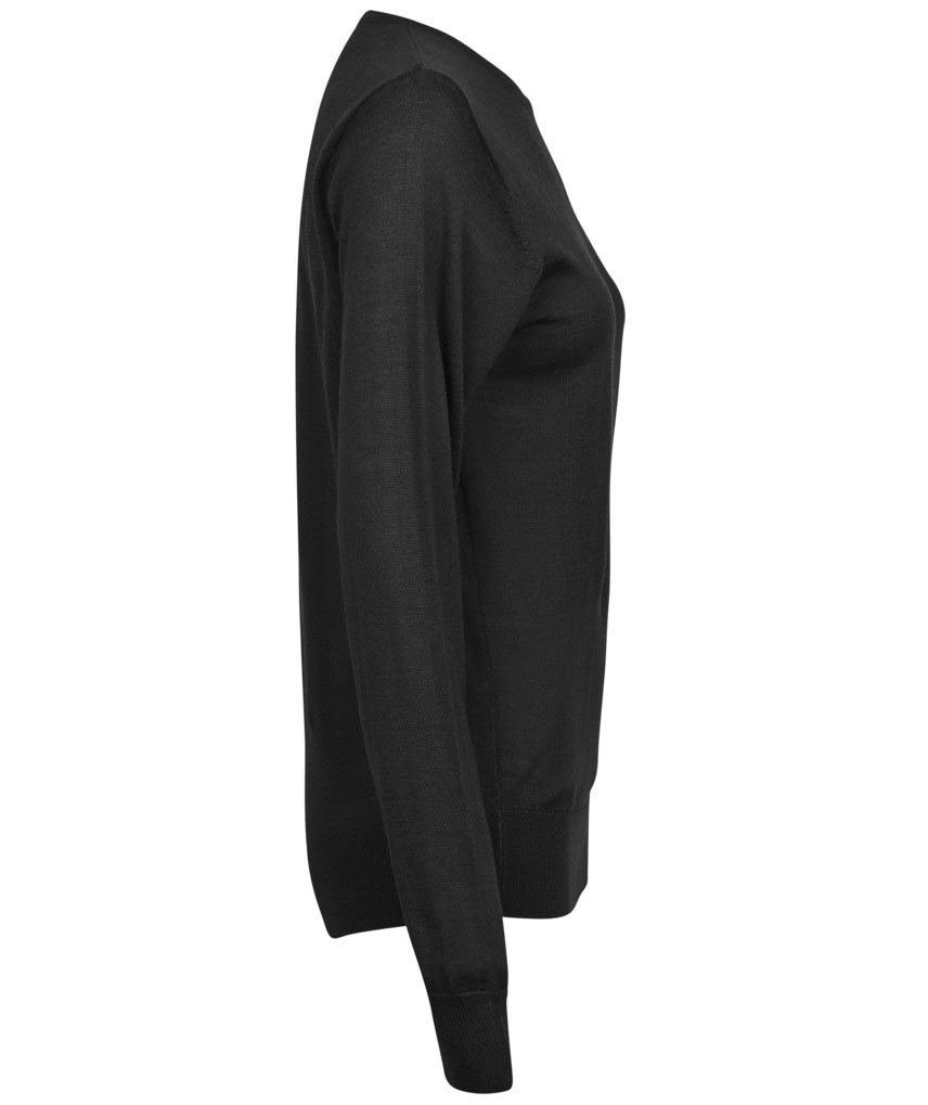 Tee Jays women's knitted pullover with merino wool, Black, large image number 2