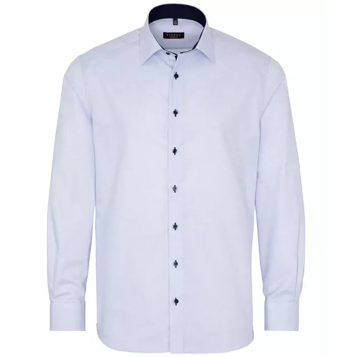 Eterna Struktur langærmet Modern fit skjorte, Blå/Hvid, large image number 0