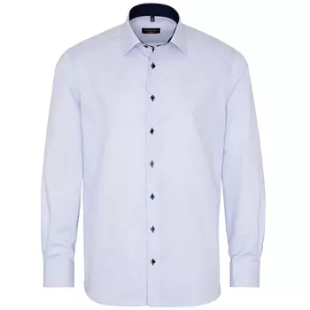 Eterna Struktur langärmliges Modern fit Hemd, Blau/Weiß
