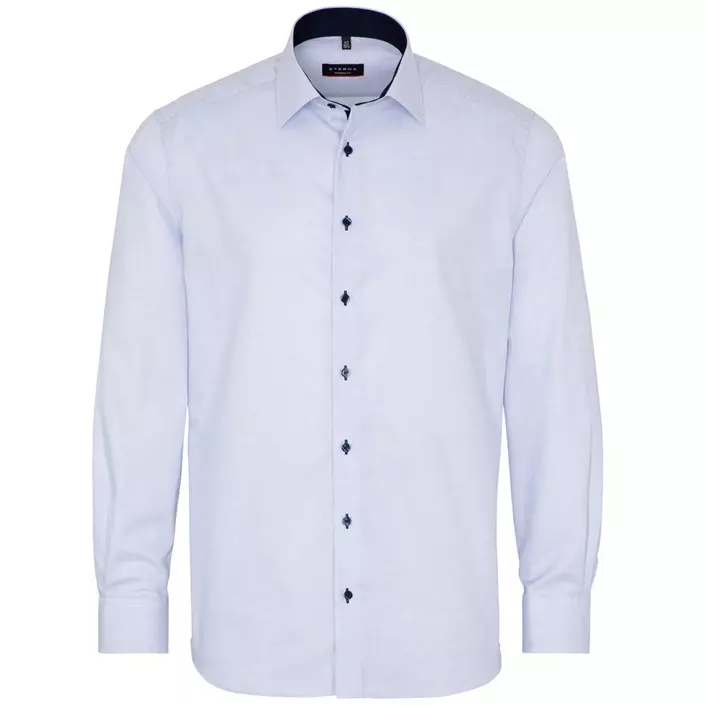 Eterna Struktur långärmad Modern fit skjorta, Blå/Vit, large image number 0