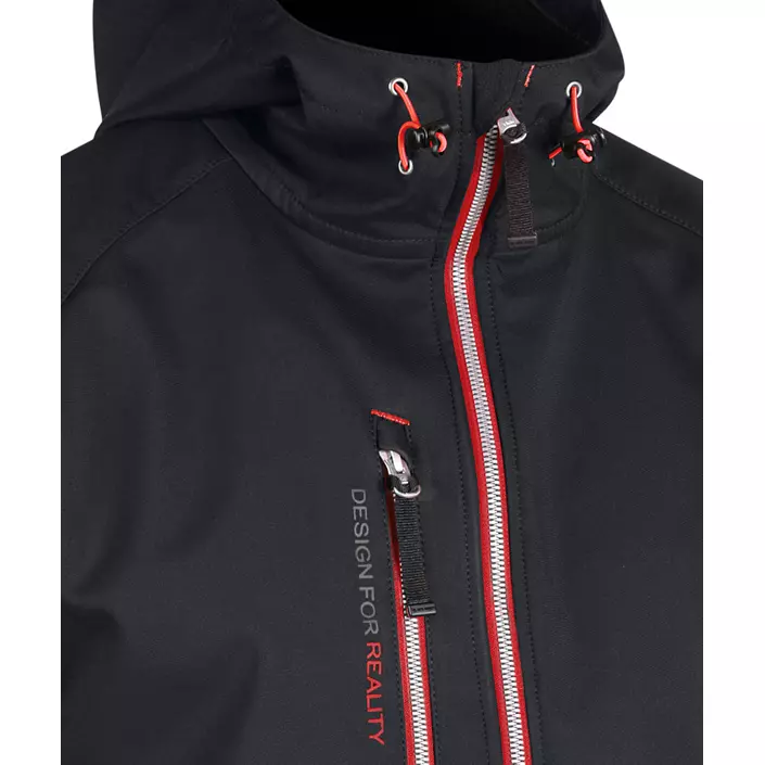 Blåkläder softshell jacket, Black/Red, large image number 2