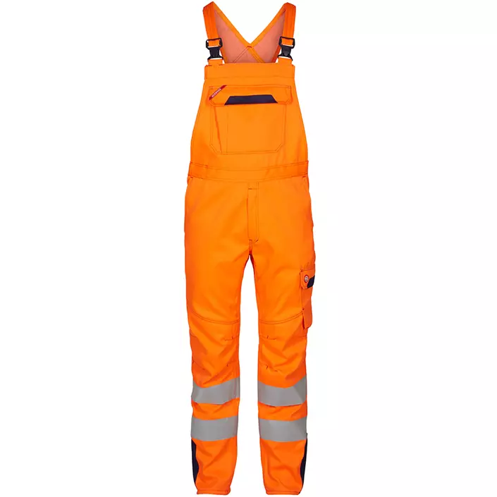 Engel Safety+ arbetshängselbyxa, Varsel Orange/Marinblå, large image number 0