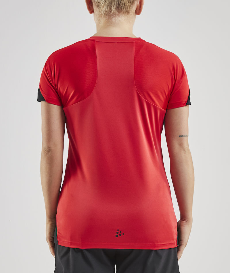 Craft Pro Control Impact dame T-skjorte, R&oslash;d/Svart, large image number 3