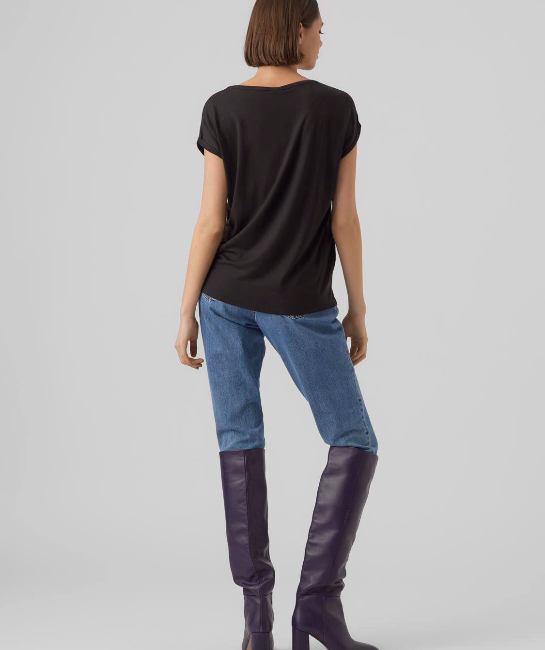 Vero Moda VMAVA PLAIN women's T-shirt, Black, large image number 2