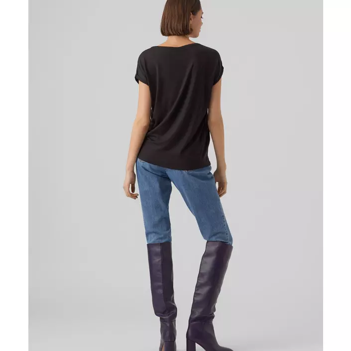 Vero Moda VMAVA PLAIN dame T-shirt, Black, large image number 2