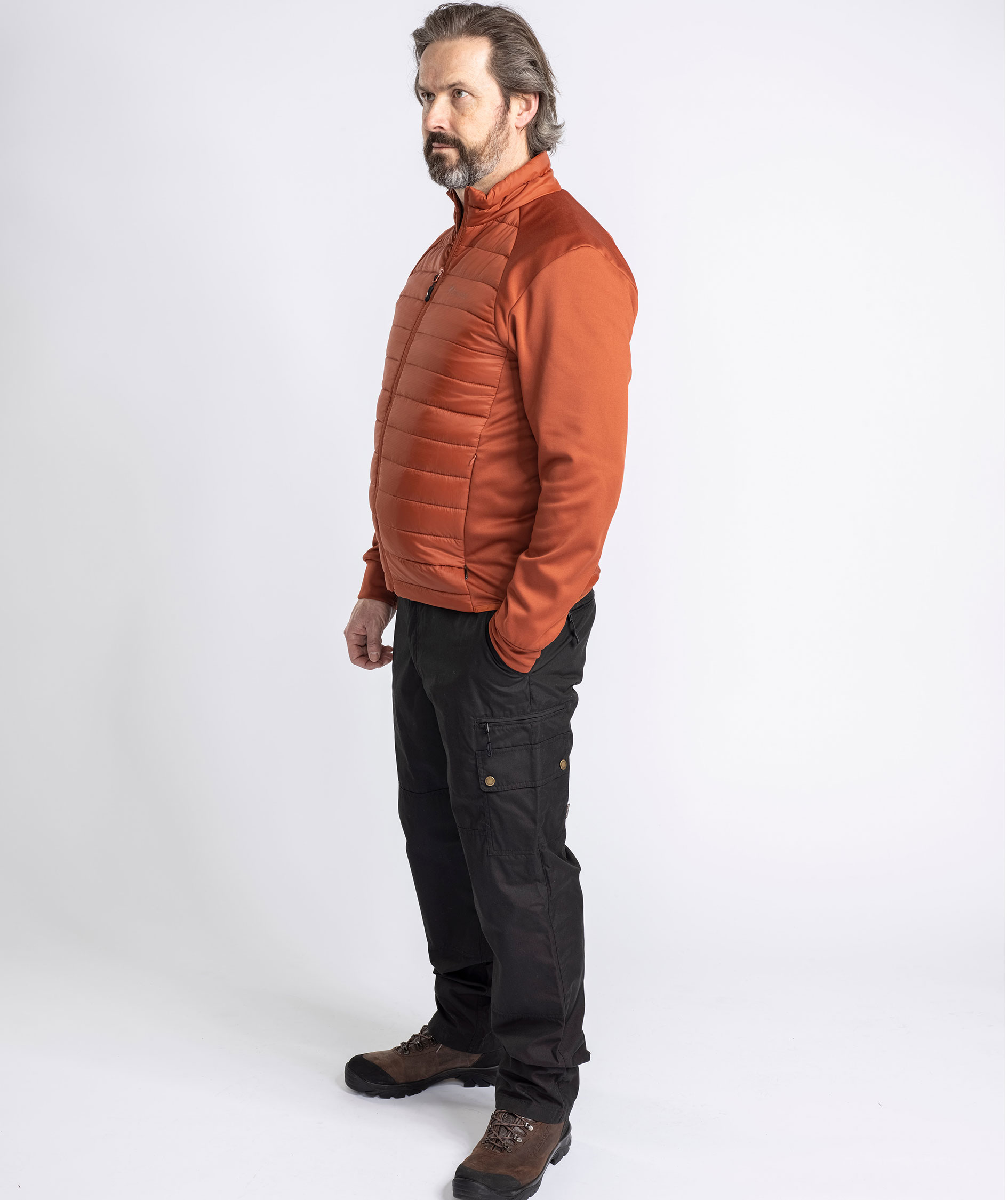 Pinewood Finnveden Hybrid Power fleecejakke, Terracotta, large image number 8