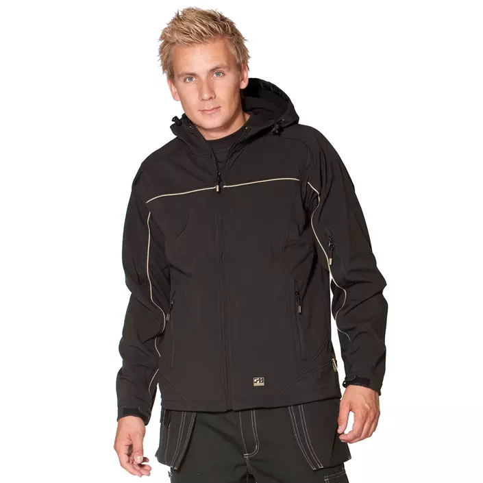 Ocean Thor softshell jacket, Black, large image number 0