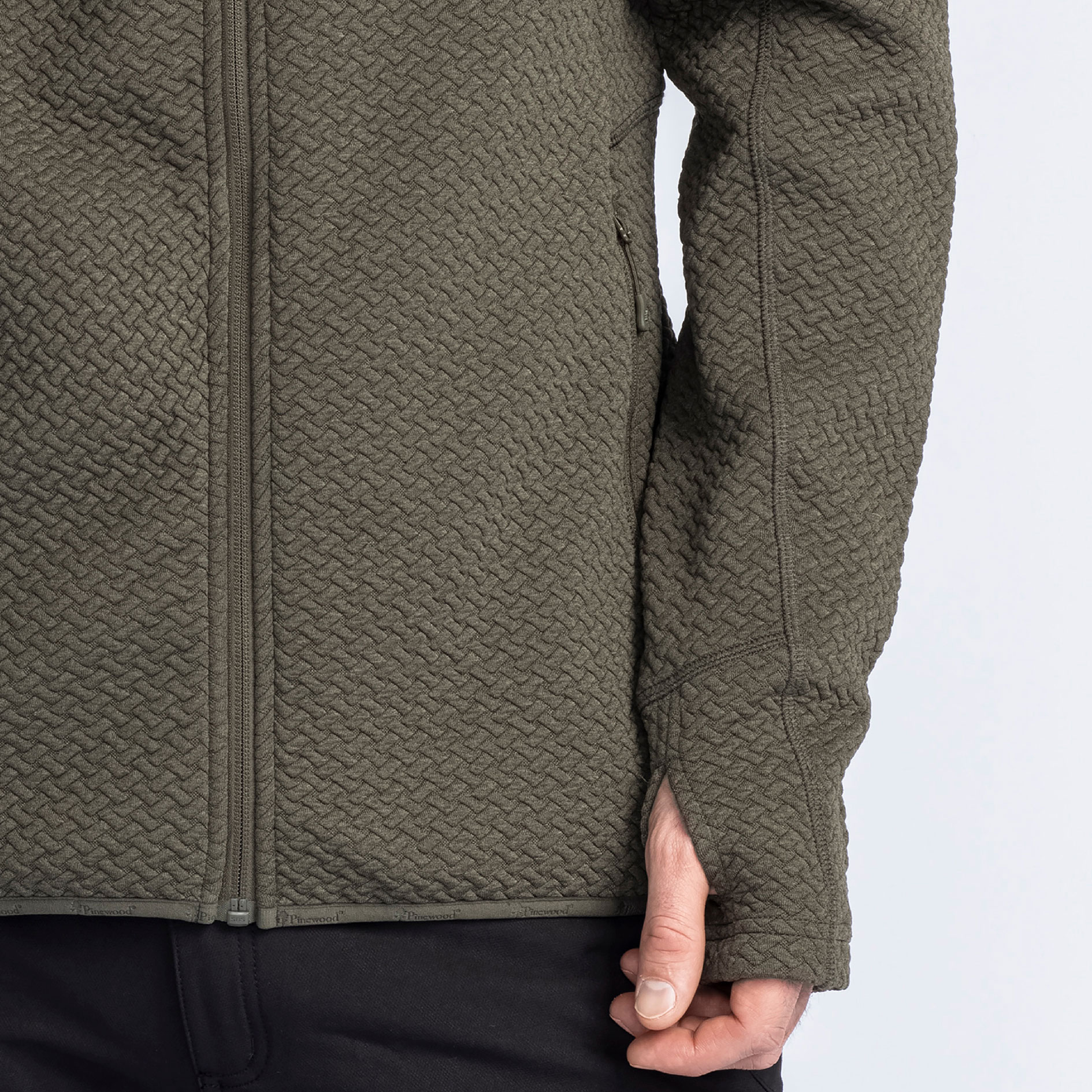 Pinewood Everyday Travel h&aelig;ttetr&oslash;je med lyn, Dark Green Melange, large image number 3