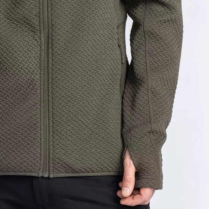 Pinewood Everyday Travel hættetrøje med lyn, Dark Green Melange, large image number 3